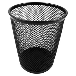 Winnable Mesh Pencil Cup, Black 3-7/8" x 4-1/2" - Durable Metal Mesh Desk Organizer for Office, School & Home Use