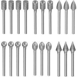 Set of 20 Electrodeposited Diamond Bits, Diamond Mounting Points, Cylindrical Shank, Cylinder Shape, Mounting Points, Tips, Polishing Bits, Grinding Tools, Diamond Bars, Grinding Tools, For Polishing Finishing, Grinding Wheels, Rotary Bars, Tungsten Stee