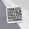Square Single Coaster - Yoga Buddha Fitness Peace Meditation Words