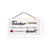 GSM Brands Teacher Takes a Hand Wood Plank Hanging Sign