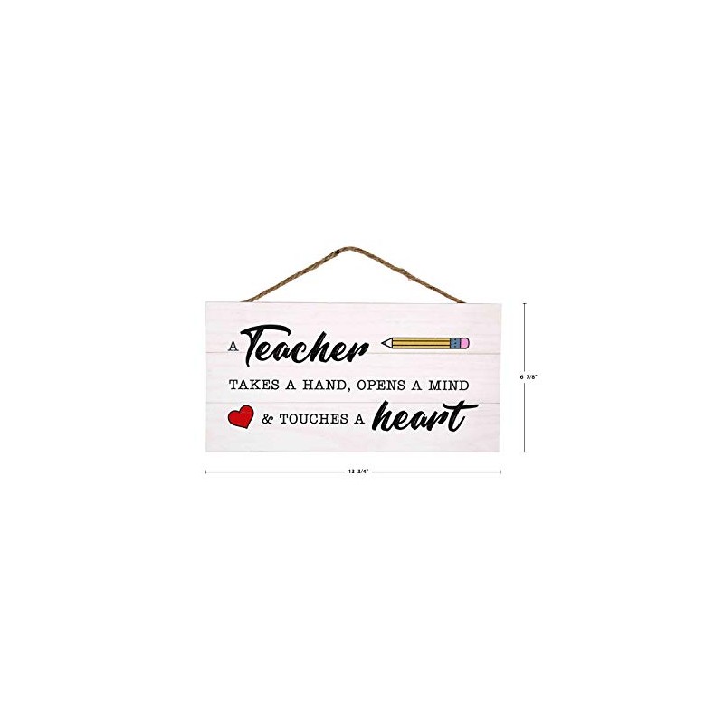 GSM Brands Teacher Takes a Hand Wood Plank Hanging Sign