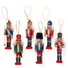 THE TWIDDLERS - 6 Wooden Christmas Nutcracker Soldier Ornaments, 13cm