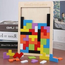 Genérico Rompecabezas de Madera de Colores | Puzzle Tipo Tangram | Juguetes Didácticos Estimulación Temprana y refuerza Habilidades Motoras | Regalo para Niños y Niñas