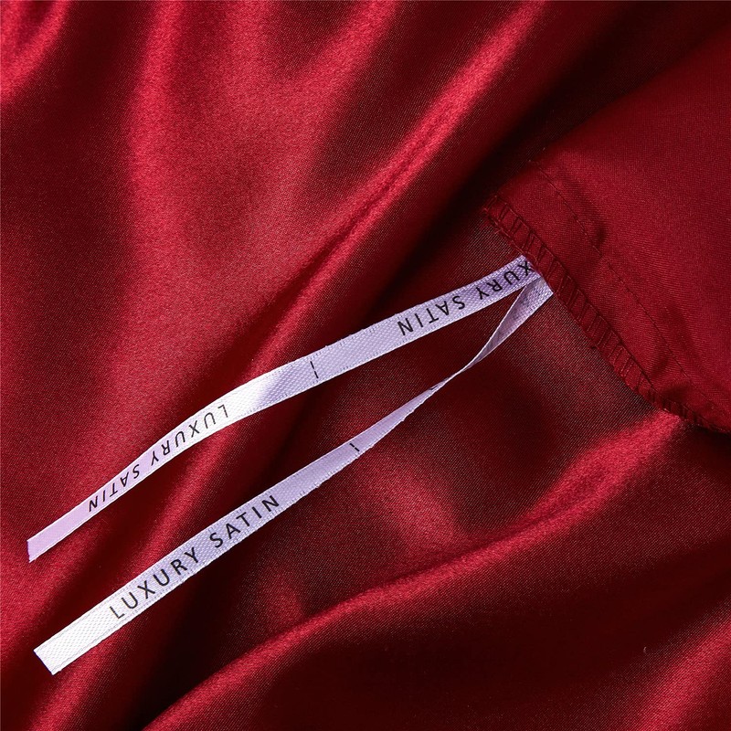 Gezu Duvet Cover 200 x 200 cm, Satin Bordeaux Red