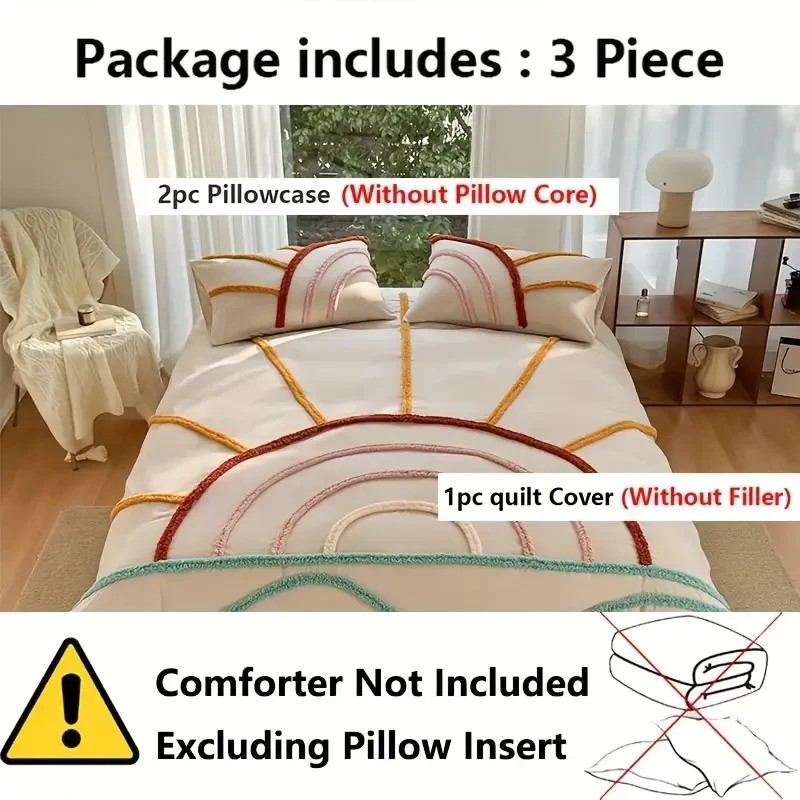Home Factory Custom Polyester Fiber Three-piece Bed Set Featuring Soft