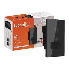 Tecnolite Connect - Apagador con Contacto Inteligente WiFi 1 Botón Táctil y 1 Enchufe, Cable Neutro, Compatible con App móvil, Alexa, Google y Siri