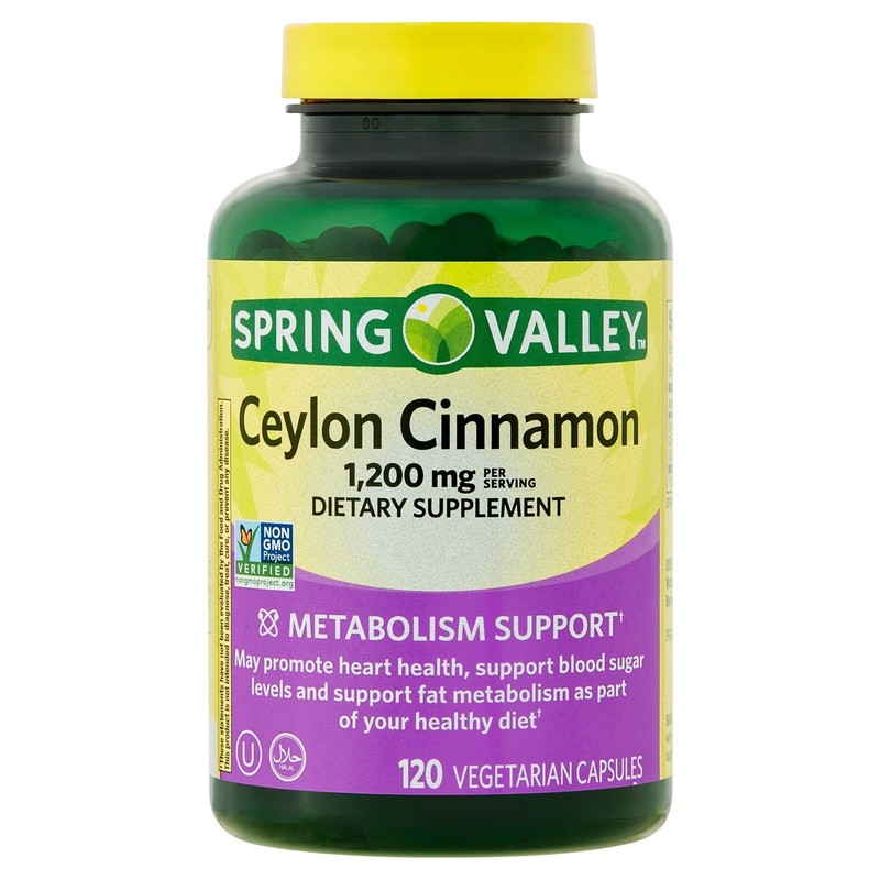 Spring Valley Ceylon Cinnamon 1200mg- 120ct Capsules (Pack of 2),