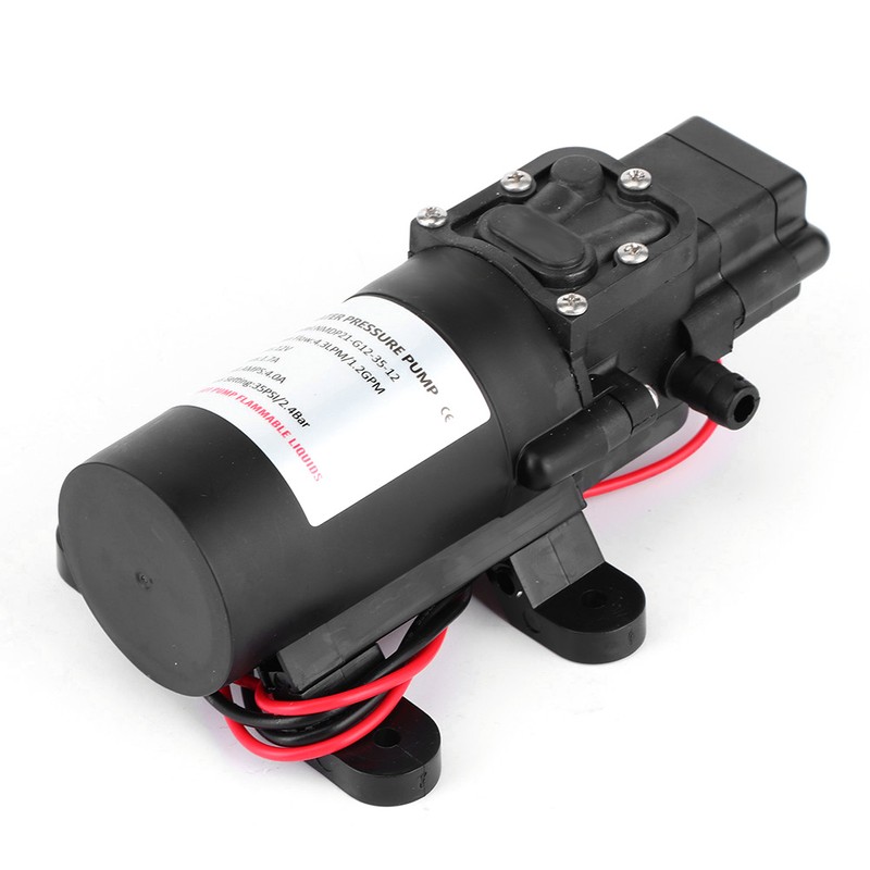 12V DC 1.2GPM 35PSI Diaphragm Pump High Pressure Self Priming