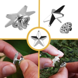 3D Star Badge Lapel Pin - Single (SILVER)