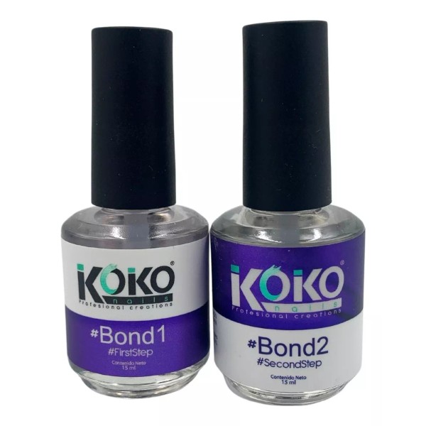 Koko Nails Bond 1 Y 2 Adherente + Deshidratador. Uñas. Koko Nails