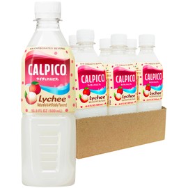 CALPICO Lychee – Smooth, Creamy & Refreshing Non-Carbonated Beverage, Sweet and Tangy, Japanese Lactic Acid Drink, 16.9 Fl oz (Pack of 6)