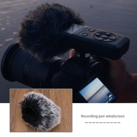The Lord of the Tools Furry Microphone Windscreen Muff Compatible with Tascam DR-05X DR-05 Portable Digital Recorder Outdoor Mic Wind Cover Shield Microphone Pop Filter
