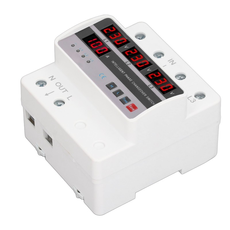 3 Phase Voltage Transfer Switch DIN Rail Mounted Electrical Selector