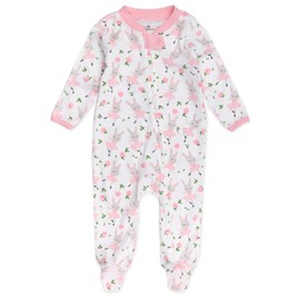 HonestBaby Sleep and Play Footed Pajamas One-Piece Sleeper Jumpsuit Zip-front PJs 100% Organic Cotton for Baby Girls, Tutu Cute, Preemie