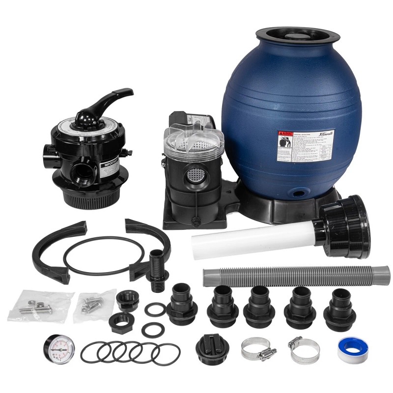 XtremepowerUS Sand Filter for Above-Ground w/ Pool Pump 6-Way Valve