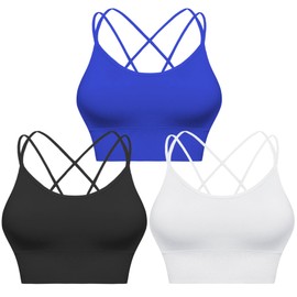 Sykooria Sports Bra, Women's Padded Bustier, Women's Bra Without Underwire, Spaghetti Straps Cross-Back Design Push-Up Bra, Sports Bra, Top for Yoga, Fitness