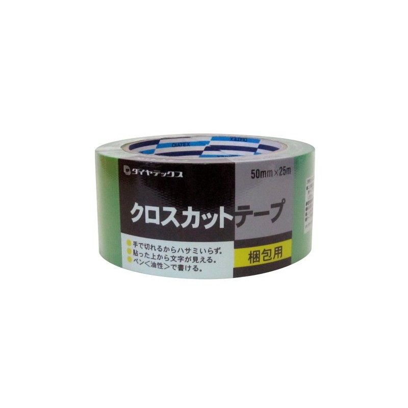 ダイヤテックス クロスカットテープ シュリンク 緑 50mm×25m