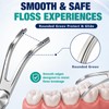 4 Pcs Stainless Steel Dental Floss Holder Reusable Flosser, Silver