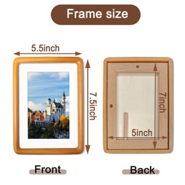 RRQKMBO 5x7 Natural Solid Wood Picture Frames, HandCrafted Photo Frame with Mat to 4x6, Rounded Corner Wooden Frames Vertical or Horizontal Display(Teak)