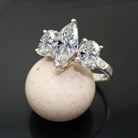 JEWELSTREZORO Moissanit Edelstein Bandring Männer & Frauen Bandring Bandring 925 Sterling Silber Bandring Geschenkartikel Handarbeit TSR1120BD_11 (57 (18.1))