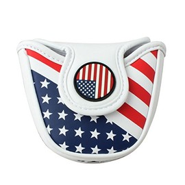 Select Plaza USA Putter Cover US Flag marettotaipu Magnet Attachment PU Leather White