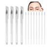 Eyebrow Mapping Pen Microblading Eyebrow Pen Microblading Pen Skin Marker Pen Eyebrow Makeup Position Mapping Mark Tools for Eyebrow Lip Skin Artists Marking Pen (4 pens + 8 replacement refills，White)