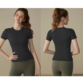 ATRACTIVOLL Maglietta Donna Sportiva Maglia a Maniche Corte, Magliette da Yoga Corsa, Asciugatura Rapida Elastico Corta T-Shirt