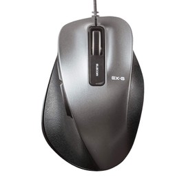 Elecom M-XGM10UBBK/EC Wired Mouse, 5 Buttons (With Back/Forward Button), Blue LED, Extreme Grip, Gun Metallic, Size M