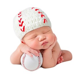 Zeroest Baby Photography Props Baseball Cap Newborn Boy Girl Photo Shoot Outfits Crochet Costume Infant Knitted Hat Sets