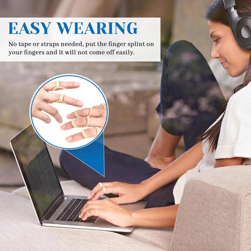 Jinzhenhong Pack of 10 Oval Finger Splint Finger Guards for