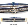 Suyi Multilayer Leather Wrap Bracelet Heart-Shape Wide Cuff Bracelets for