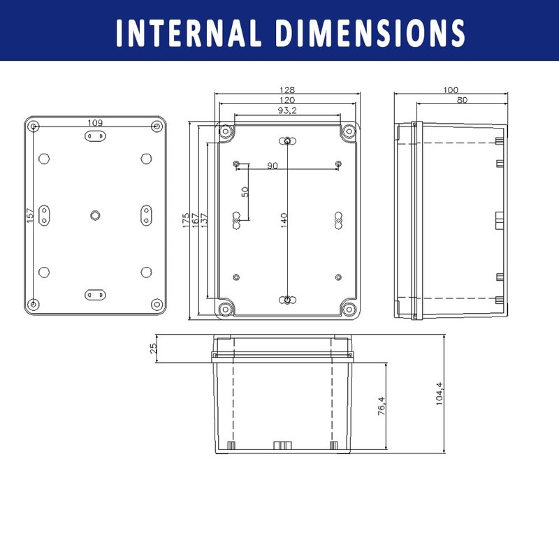 Supertool Project Box, ABS Plastic Cover IP67 Waterproof Electronic Junction
