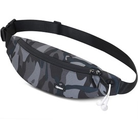 Waterproof Bumbags Running Belt Ligthweight Running Pouch Waist Packs Breathale Cycling Bum Bag Hiking Travel Dog wolking Waist Bag for Women Men Ladies Boys (CamoBlack)