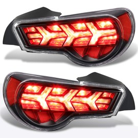 PM PERFORMOTOR Compatible with 13-21 BRZ/86 LED Sequential Arrow Tail Light Brake Lamp,Red Signal/Black Housing