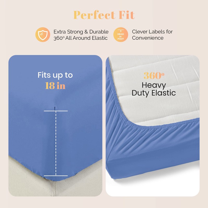 Ashton Sheets 100% Egyptian Cotton Sheets Queen Size Bed Set