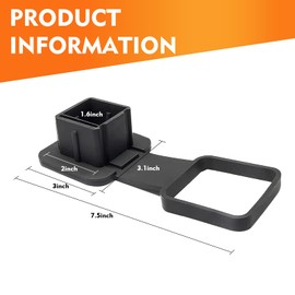 ijuicy Car Trailer Hitch Cover, TPU Anti-Rust Hitch Receiver Cover with American Flag, 2" Tow Hitch Cover, Car Exterior Modification Accessories, Suitable for Most Cars, Trailers (Black)