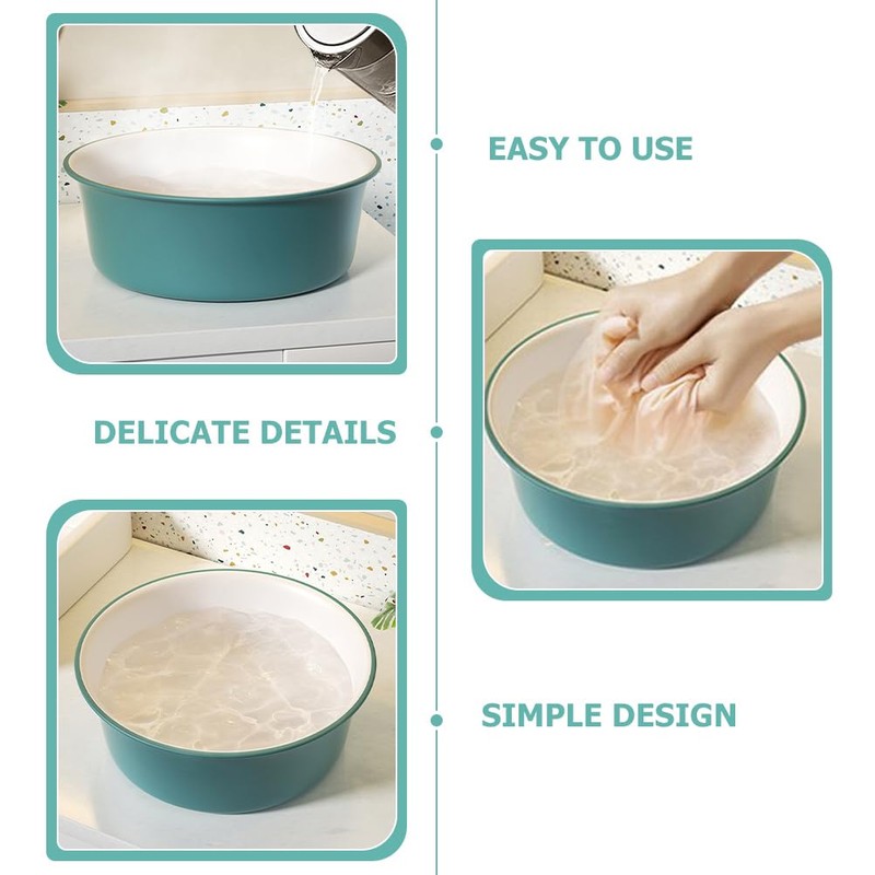 Housoutil Round Washing up Basin, Plastic Wash Basin, Portable Dish