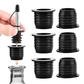 6pcs Liquor Pourer Adapters, 1inch/25mm Liquor Pourer Adapter for Large Olive Oil Bottles and Liquor Bottles, Coverts Liquor or Oil Pourer Spout into a Large Pour Spout