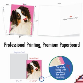 The Best Card Company - 20 Assorted Boxed Valentine's Day Note Cards with Envelopes (4 x 5.12 Inch) - Heart Dogs AM9161VDG-B2x10