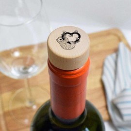 19mm 'Sloth Love' Wooden Bottle Stopper/Cork (BS00015357)