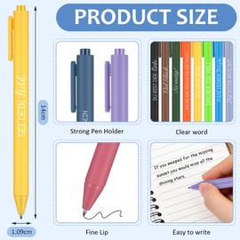 Clabby Pack of 30 Retractable Ballpoint Pens Lucky Charm Ballpoint Pen Motivation Ballpoint Pen with Saying Inspirational Gifts for Colleagues Team Teachers