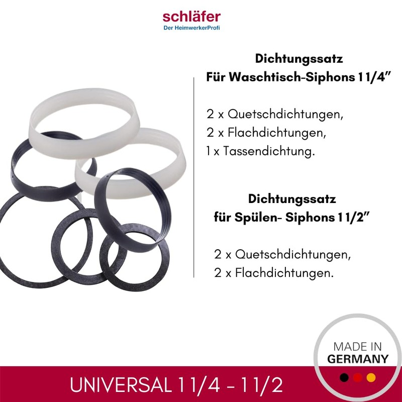 Schläfer 1895 Assortiment Seal Set for Odour Traps, Odour Traps