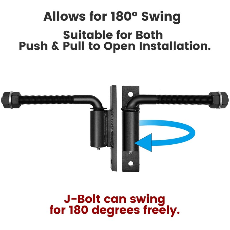 JEXIFY 3/4'' J Bolt Gate Hinge, 7" Heavy Duty Gate