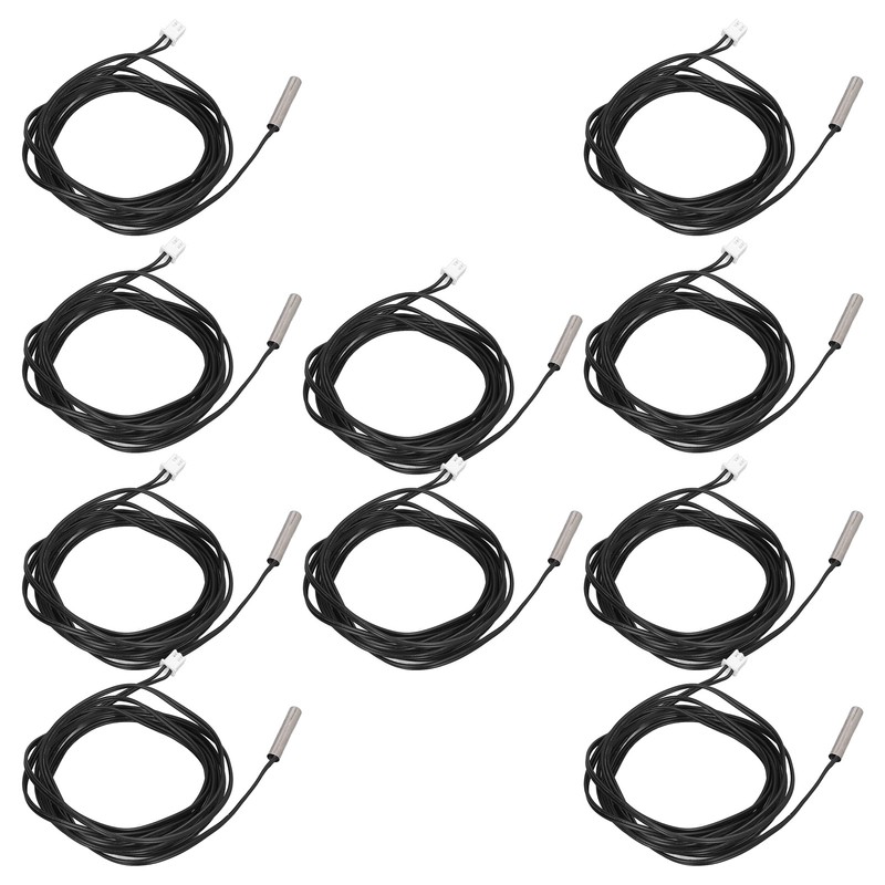 10Pcs Thermistor Sensor NTC Temp Probe 5x25mm Cylindrical Head 2