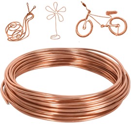 Vesaneae 2 mm x 10 m Flexible Craft Metal Wire, Bendable Aluminium Wire, for Jewellery Modelling DIY Craft Making Sculpting Wire Weaving Wrapping (Copper)
