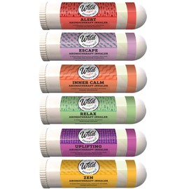 Wild Essentials Aromatherapy Nasal Inhaler Multi Packs Made with 100% Natural, Therapeutic Grade Essential Oils to Help Keep You Refreshed and feelling Your Best (Top 6 Variety Pack)