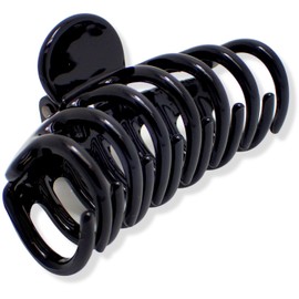 Topkids Accessories 2x 6cm/2.4" Small Mini Hair Claw Clips Hair Clips Women Clips for Hair Claw Grip Hair Clip Hair Claws Hair Claw Clip for All Hair Types Thick and Fine Hair 2pc (Black)