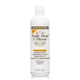Creme of Nature Leave In Conditioner , Butter Blend, Argan Oil, Flaxseed Oil, Rinse-Out, Leave-In, 12 Oz