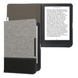 kwmobile Case Compatible with Kobo Clara BW/Clara Colour/Tolino Shine (5) / Shine Colour - Canvas eReader Protective Cover Case - Dark Grey Black