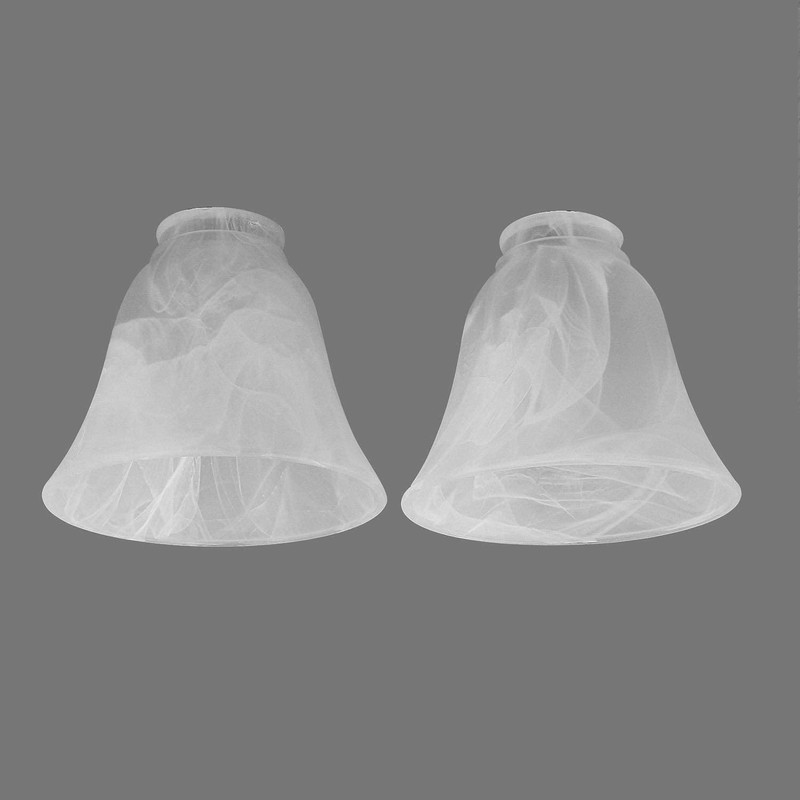 Anmire 3 Pack Alabaster Glass Shade, Bell Shaped Light Fixture